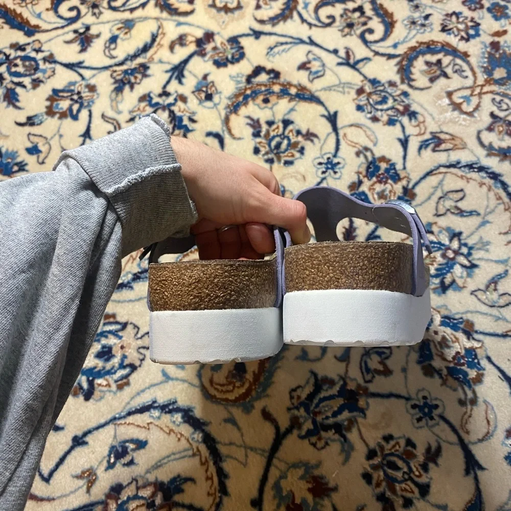 Birkenstock Papillio Gizeh Nubuck Leather Platform in Purple Fog, women’s 40 - Picture 6 of 8